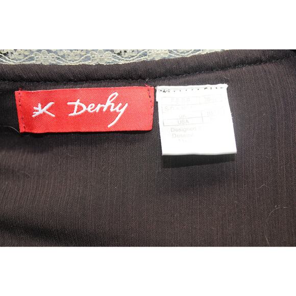 Y2K 90s Vtg Rene Derhy Sweater top Brown Size 6/8 Brown Lace Mohair Hippie Boho - Picture 4 of 6